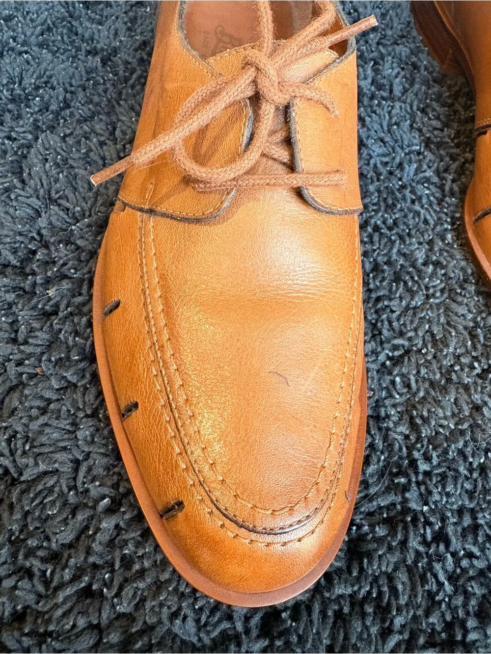 Vintage G.H. Bass Cognac Tan Leather Lace-Up Oxfords